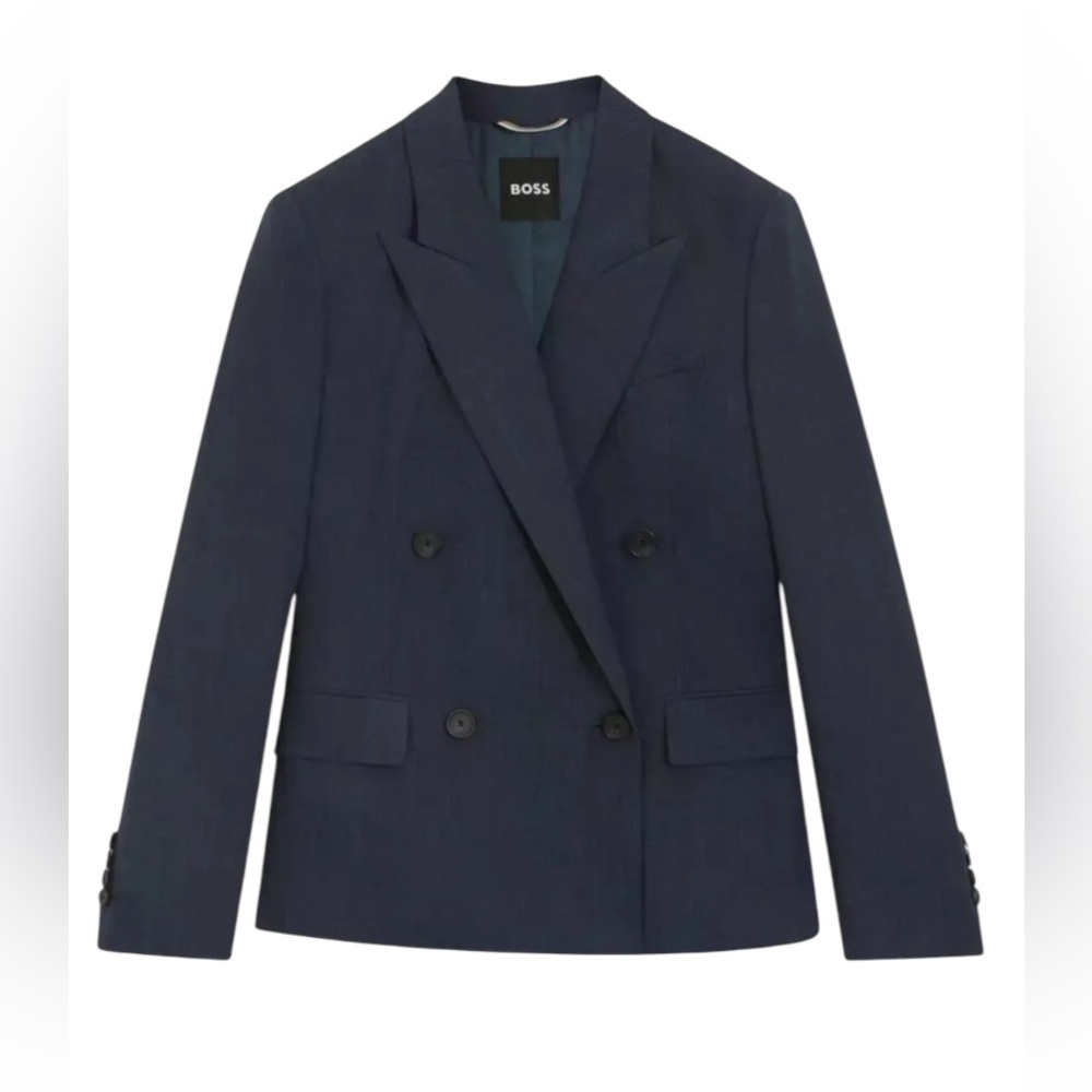 NWT! BOSS Hugo Boss Jaleto1 Double Breasted Peak Lapel Jacket